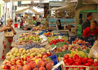 Tuscan open air fruit market